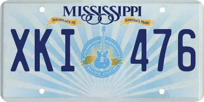 MS license plate XKI476