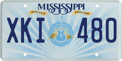 MS license plate XKI480