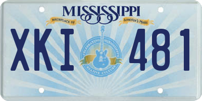 MS license plate XKI481