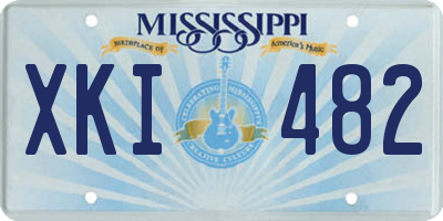 MS license plate XKI482