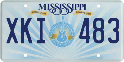 MS license plate XKI483