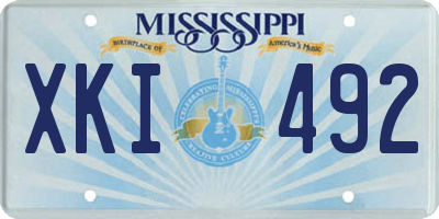 MS license plate XKI492