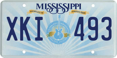 MS license plate XKI493