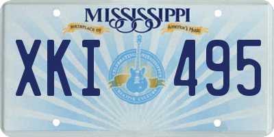 MS license plate XKI495