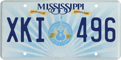 MS license plate XKI496