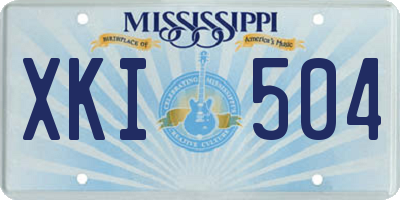 MS license plate XKI504