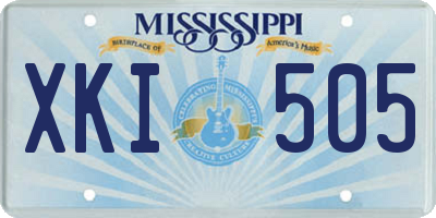 MS license plate XKI505