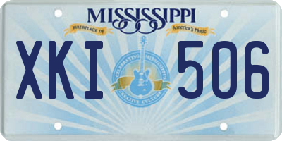 MS license plate XKI506