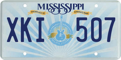 MS license plate XKI507