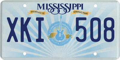 MS license plate XKI508