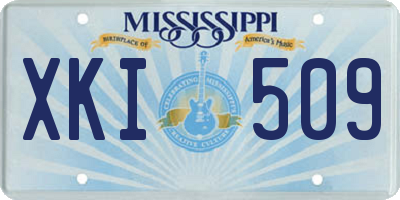 MS license plate XKI509