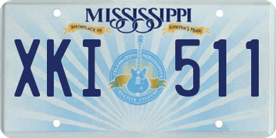 MS license plate XKI511