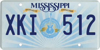 MS license plate XKI512