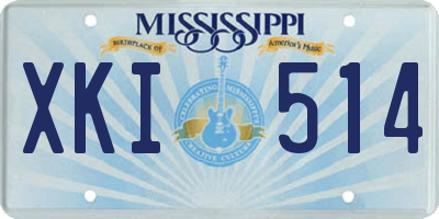 MS license plate XKI514