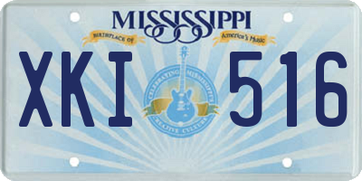 MS license plate XKI516