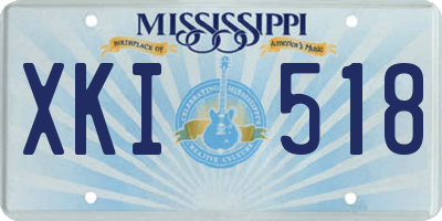 MS license plate XKI518
