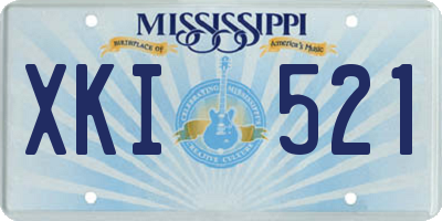 MS license plate XKI521