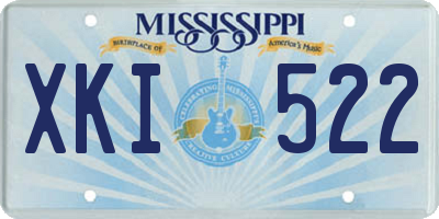 MS license plate XKI522