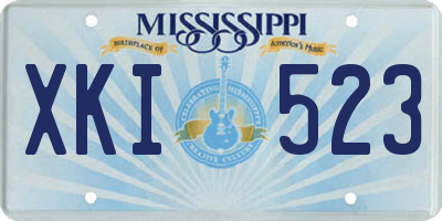 MS license plate XKI523