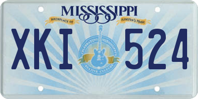 MS license plate XKI524