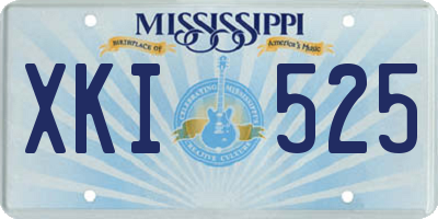 MS license plate XKI525