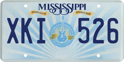 MS license plate XKI526