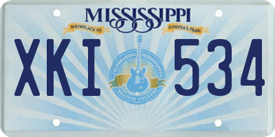 MS license plate XKI534