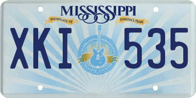 MS license plate XKI535