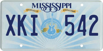 MS license plate XKI542
