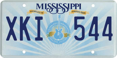 MS license plate XKI544