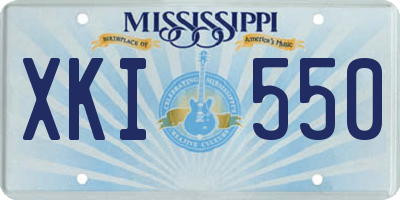 MS license plate XKI550