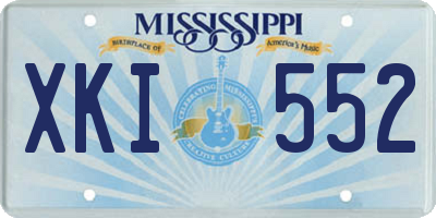MS license plate XKI552