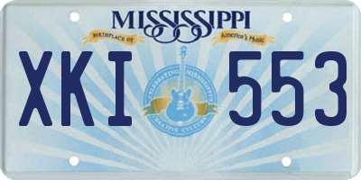 MS license plate XKI553