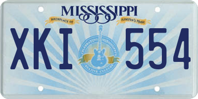 MS license plate XKI554