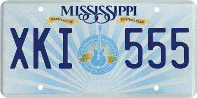 MS license plate XKI555