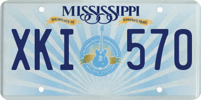 MS license plate XKI570