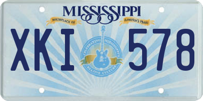 MS license plate XKI578