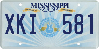MS license plate XKI581