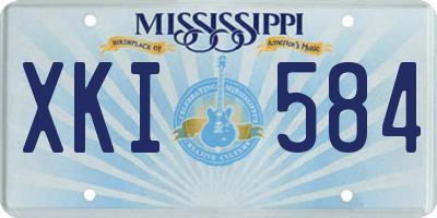 MS license plate XKI584