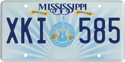 MS license plate XKI585