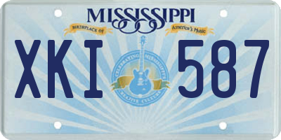 MS license plate XKI587