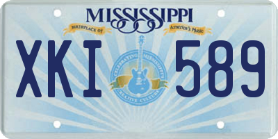 MS license plate XKI589