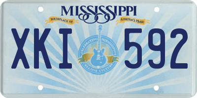 MS license plate XKI592