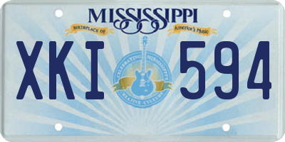 MS license plate XKI594