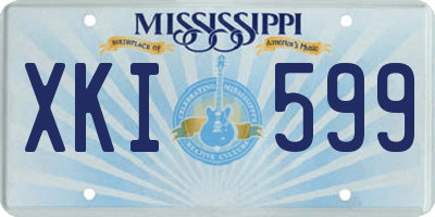 MS license plate XKI599