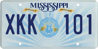 MS license plate XKK101