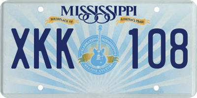 MS license plate XKK108