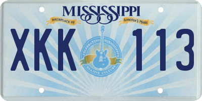 MS license plate XKK113