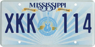 MS license plate XKK114