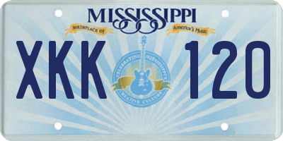 MS license plate XKK120